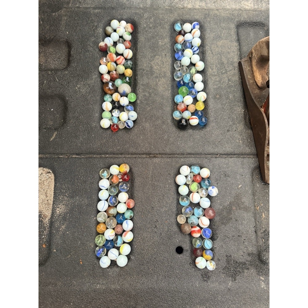 Vintage Marble Lot 150+ Glass Marbles Shooters Swirls Cat Eye Mixed Collection